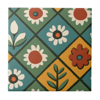 African Floral Tegel Art Tegeltje