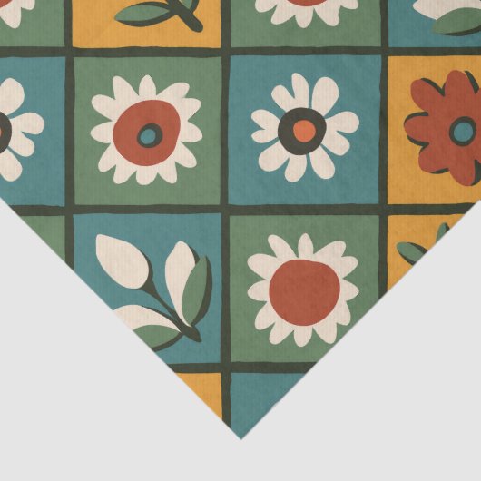 African Floral Tegel Art Tissuepapier (Detail)