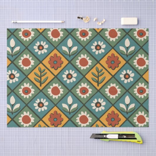 African Floral Tegel Art Tissuepapier (Craft)