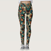 African Flower Pattern Broek - Vet en levendig Leggings (Voorkant)