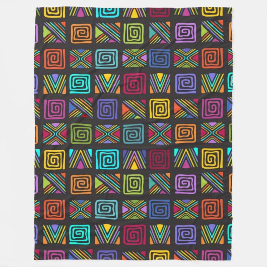 African Folk Art - Seamless Shapes Pattern 3 Fleece Deken (Voorkant)