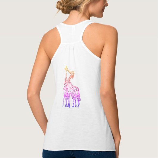 African Giraffes Kiss Art Vrouwen Tanktop (Achterkant)