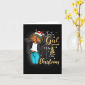 African Girl American Melanin Kerstkerstkerstkerst Kaart (Gele Bloem)