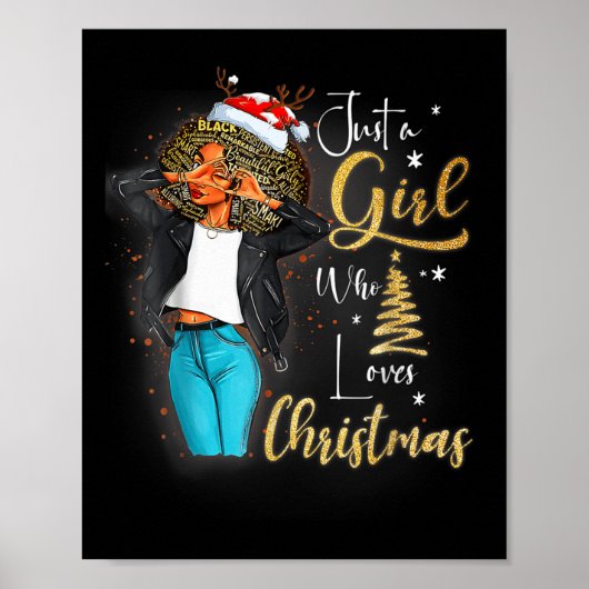 African Girl American Melanin Kerstkerstkerstkerst Poster (Voorkant)
