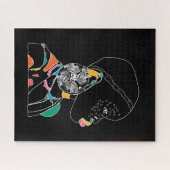 African Girl Line Art Colorful Legpuzzel (Horizontaal)