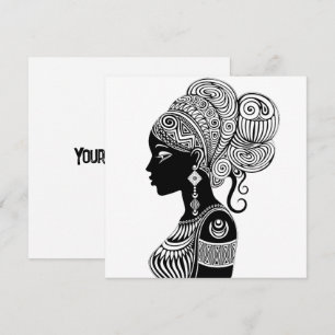 African Girl Portrait Tribal Tattoo