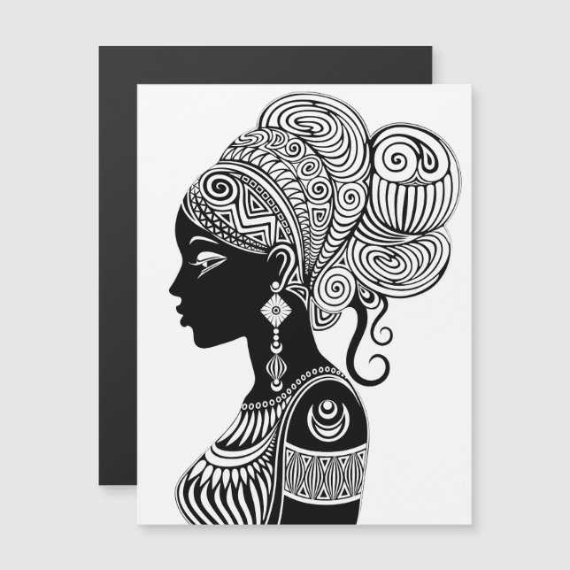 African Girl Portrait Tribal Tattoo (Voorkant / Achterkant)