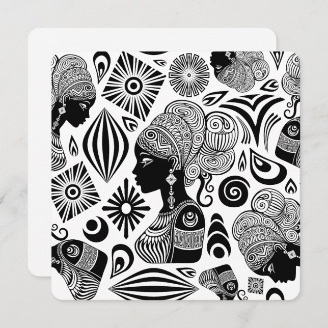 African Girl Portrait Tribal Tattoo (Voorkant / Achterkant)