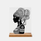African Girl Portrait Tribal Tattoo Acryl Bord (Voorkant)