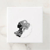 African Girl Portrait Tribal Tattoo Bedankjes Labels (In situ)