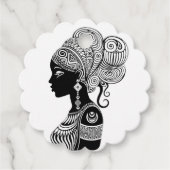 African Girl Portrait Tribal Tattoo Bedankjes Labels (Voorkant)