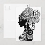 African Girl Portrait Tribal Tattoo Briefkaart (Voorkant / Achterkant)