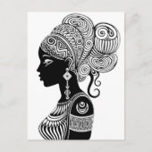 African Girl Portrait Tribal Tattoo Briefkaart (Voorkant)