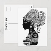 African Girl Portrait Tribal Tattoo Briefkaart (Voorkant / Achterkant)