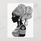 African Girl Portrait Tribal Tattoo Briefkaart (Voorkant)