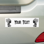 African Girl Portrait Tribal Tattoo Bumpersticker (Op auto)