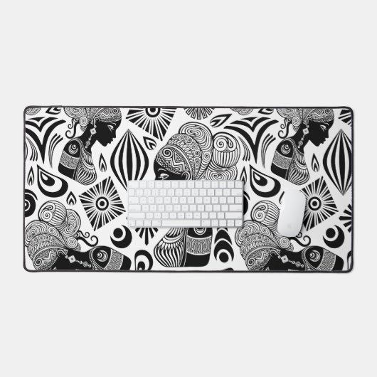 African Girl Portrait Tribal Tattoo Bureaumat (Keyboard & Muis)