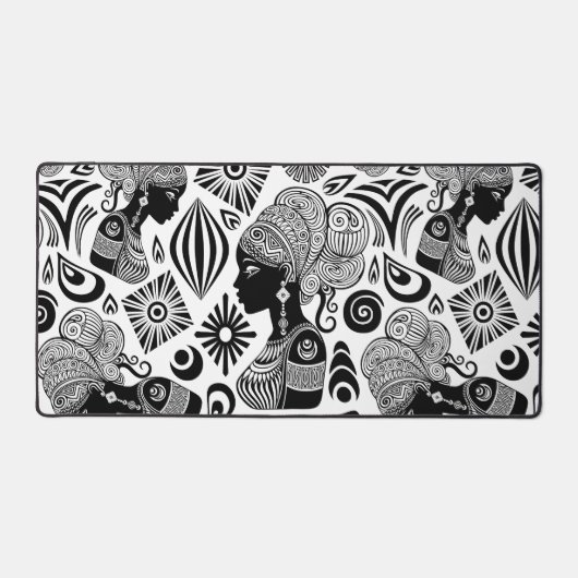 African Girl Portrait Tribal Tattoo Bureaumat (Voorkant)