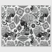 African Girl Portrait Tribal Tattoo Cadeaupapier (Vlak)