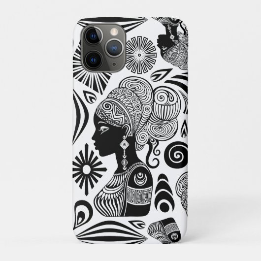African Girl Portrait Tribal Tattoo Case-Mate iPhone Case (Achterkant)