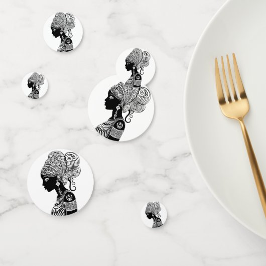 African Girl Portrait Tribal Tattoo Confetti (Groep)