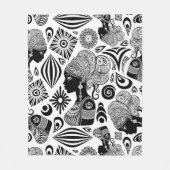 African Girl Portrait Tribal Tattoo Fleece Deken (Voorkant)