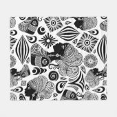 African Girl Portrait Tribal Tattoo Fleece Deken (Voorkant (Horizontaal))