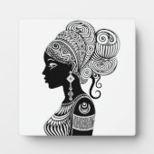 African Girl Portrait Tribal Tattoo Fotoplaat (Voorkant)