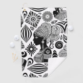 African Girl Portrait Tribal Tattoo Golfhanddoek (Insitu)