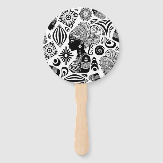 African Girl Portrait Tribal Tattoo Handwaaier (Achterkant)