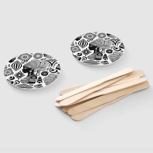 African Girl Portrait Tribal Tattoo Handwaaier (Niet-gemonteerd)