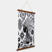 African Girl Portrait Tribal Tattoo Hangend Wandkleed (Gebogen)