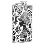 African Girl Portrait Tribal Tattoo Heupfles (Rechts)