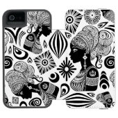 African Girl Portrait Tribal Tattoo Incipio iPhone Portemonnee Hoesje (Agenda Open)