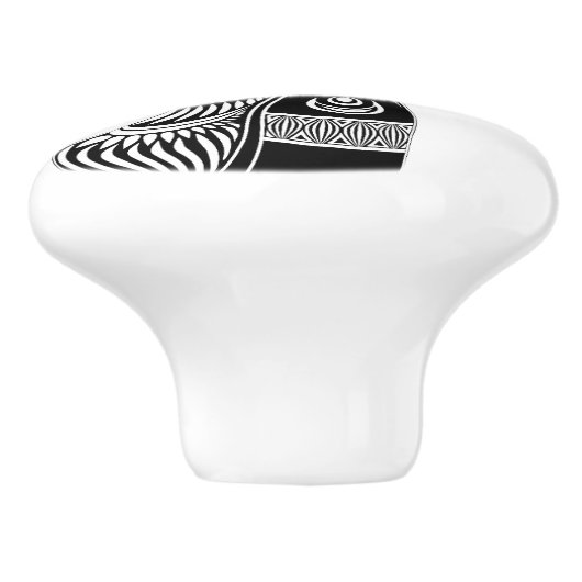 African Girl Portrait Tribal Tattoo Keramische Knop (Zijkant)