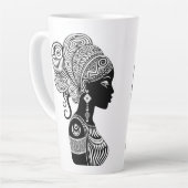 African Girl Portrait Tribal Tattoo Latte Mok (Linkerhoek)