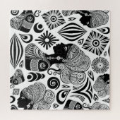 African Girl Portrait Tribal Tattoo Legpuzzel (Horizontaal)