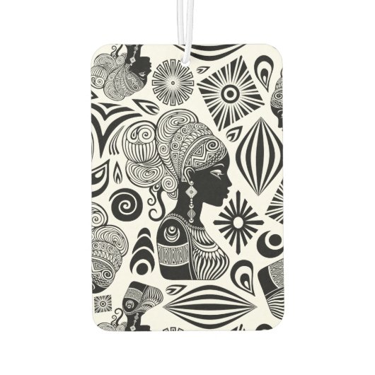 African Girl Portrait Tribal Tattoo Luchtverfrisser (Achterkant)