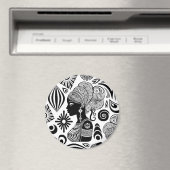 African Girl Portrait Tribal Tattoo Magneet (Insitu (Vaatwasser))