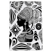 African Girl Portrait Tribal Tattoo Medium Cadeauzakje (Voorkant)