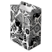 African Girl Portrait Tribal Tattoo Medium Cadeauzakje (Achterkant Gekanteld)