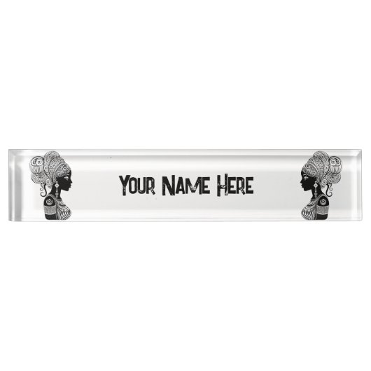 African Girl Portrait Tribal Tattoo Naambordje (Voorkant)