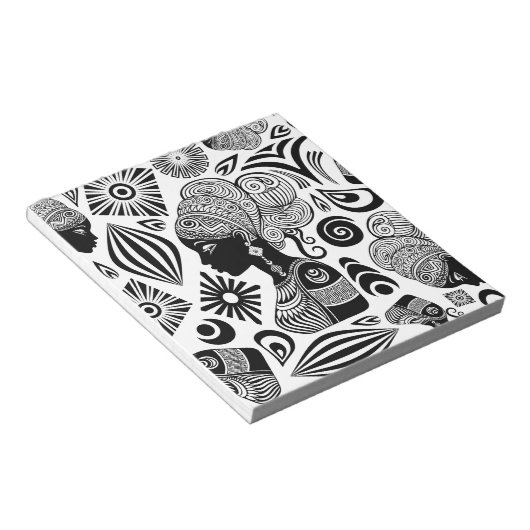 African Girl Portrait Tribal Tattoo Notitieblok (Schuin)