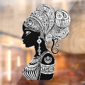 African Girl Portrait Tribal Tattoo Raamsticker (Vel 2)