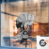 African Girl Portrait Tribal Tattoo Raamsticker (Cafe Raam)