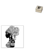 African Girl Portrait Tribal Tattoo Rubberstempel (Gestempeld)