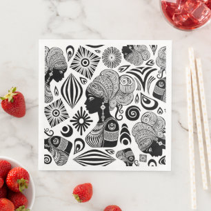 African Girl Portrait Tribal Tattoo Servet