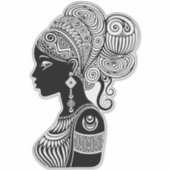 African Girl Portrait Tribal Tattoo Sticker (Voorkant)