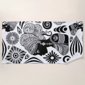 African Girl Portrait Tribal Tattoo Strandlaken (Voorkant)