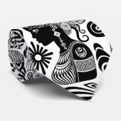 African Girl Portrait Tribal Tattoo Stropdas (Opgerold)